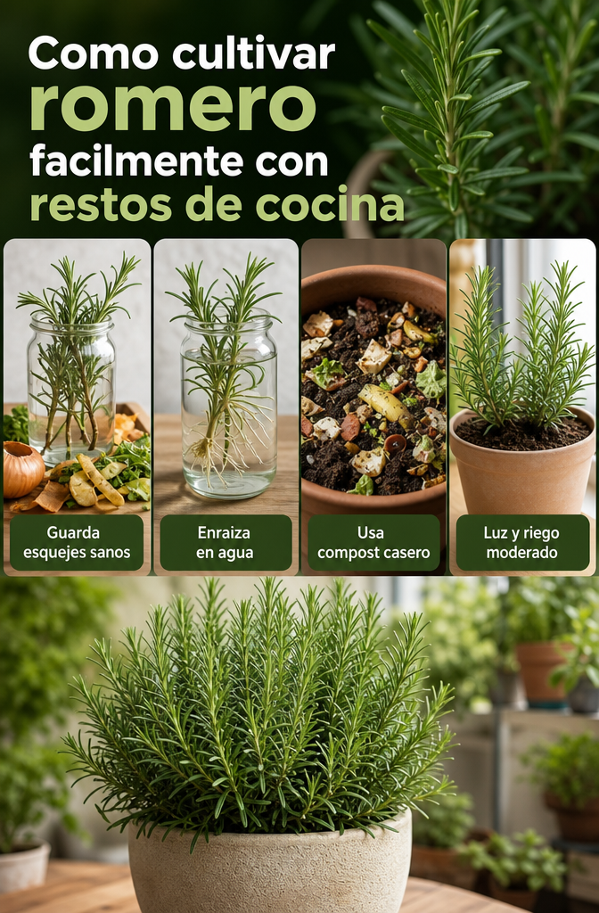Cómo cultivar romero fácilmente aprovechando los restos de cocina