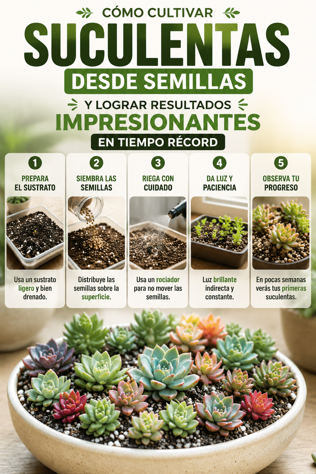Cómo cultivar suculentas desde semillas y lograr resultados impresionantes en tiempo récord