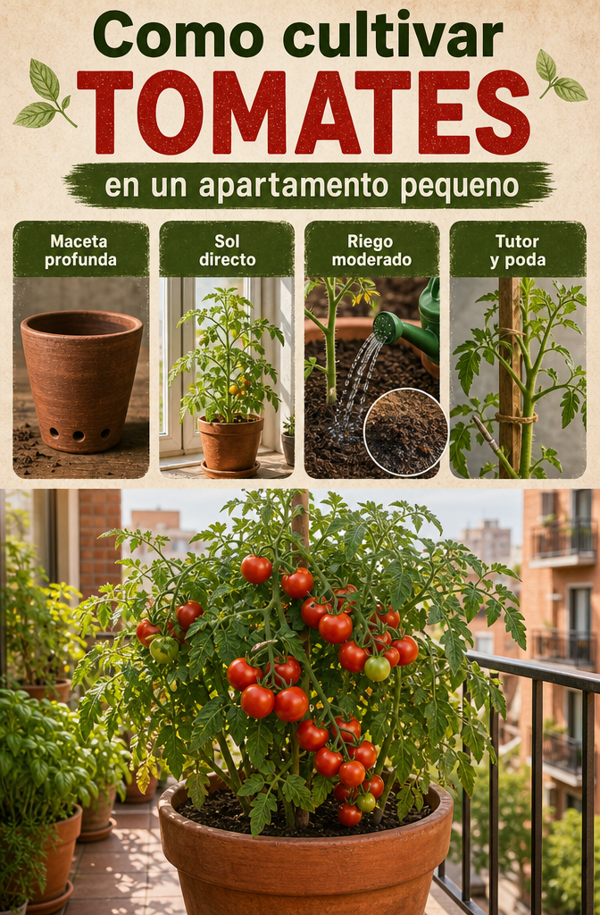 Cómo cultivar tomates aunque vivas en un apartamento pequeño