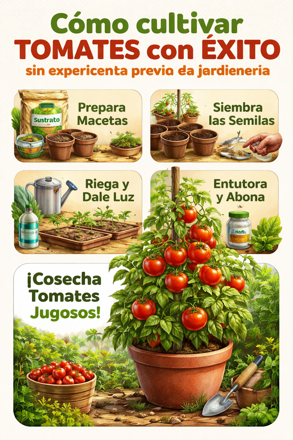Cómo cultivar tomates con éxito sin experiencia previa en jardinería