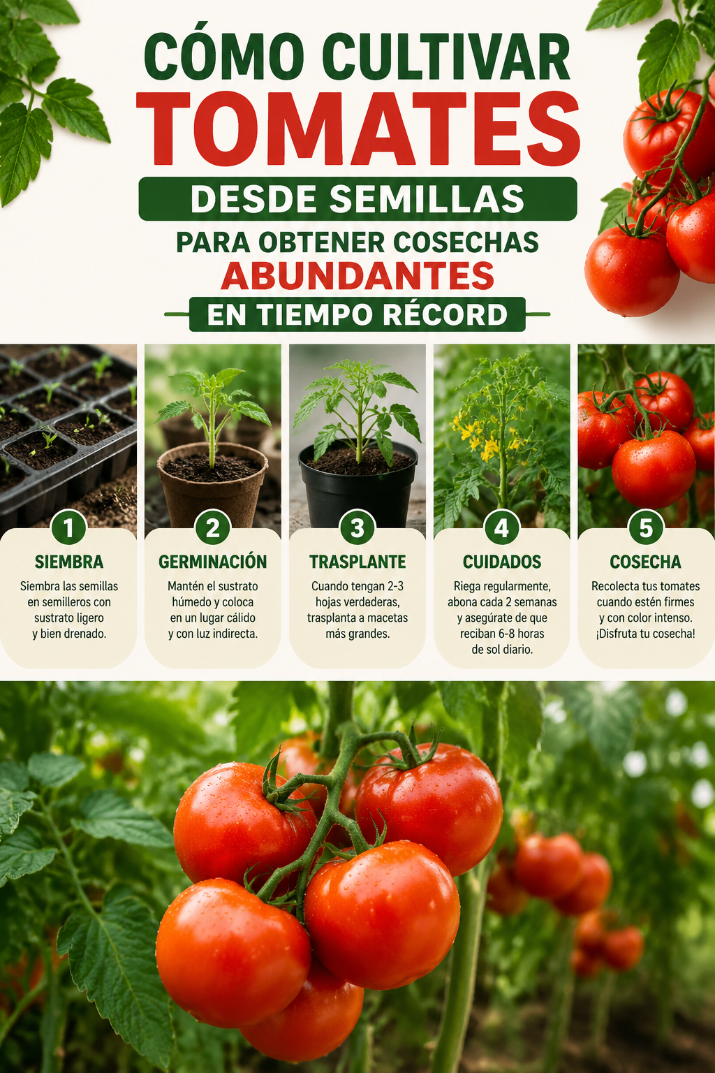 Cómo cultivar tomates desde semillas para obtener cosechas abundantes en tiempo récord