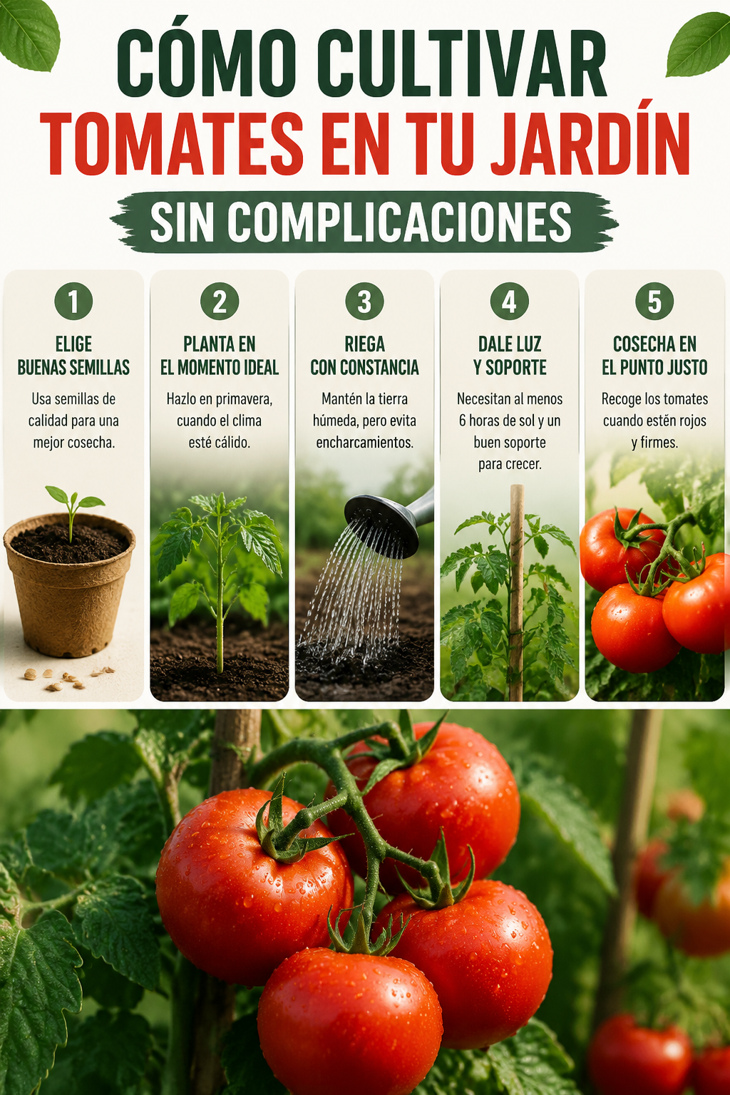 Cómo cultivar tomates en tu jardín sin complicaciones