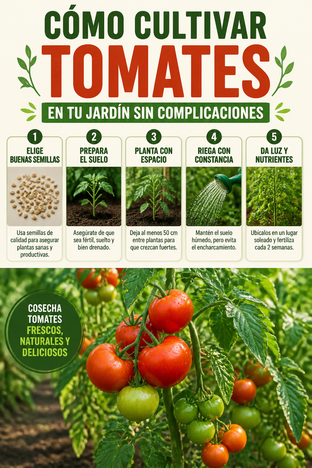 Cómo cultivar tomates en tu jardín sin complicaciones