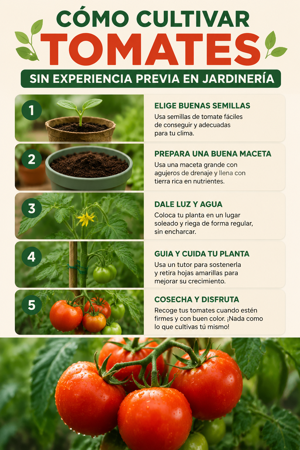 Cómo cultivar tomates sin experiencia previa en jardinería