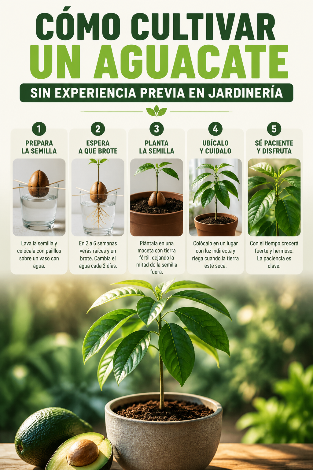 Cómo cultivar un aguacate sin experiencia previa en jardinería