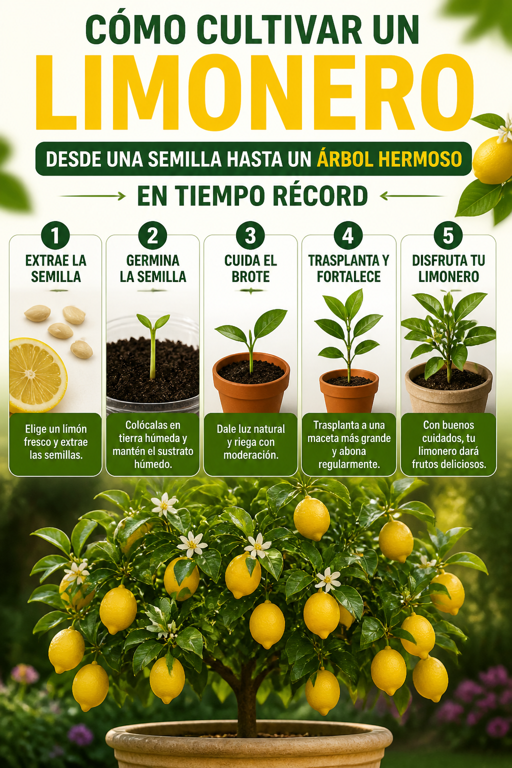 Cómo cultivar un limonero desde una semilla hasta un árbol hermoso en tiempo récord