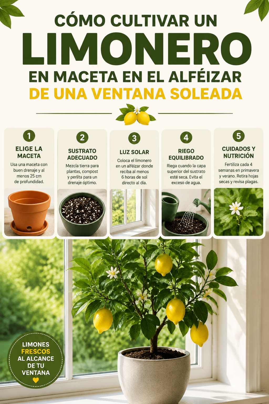 Cómo cultivar un limonero en maceta en el alféizar de una ventana soleada