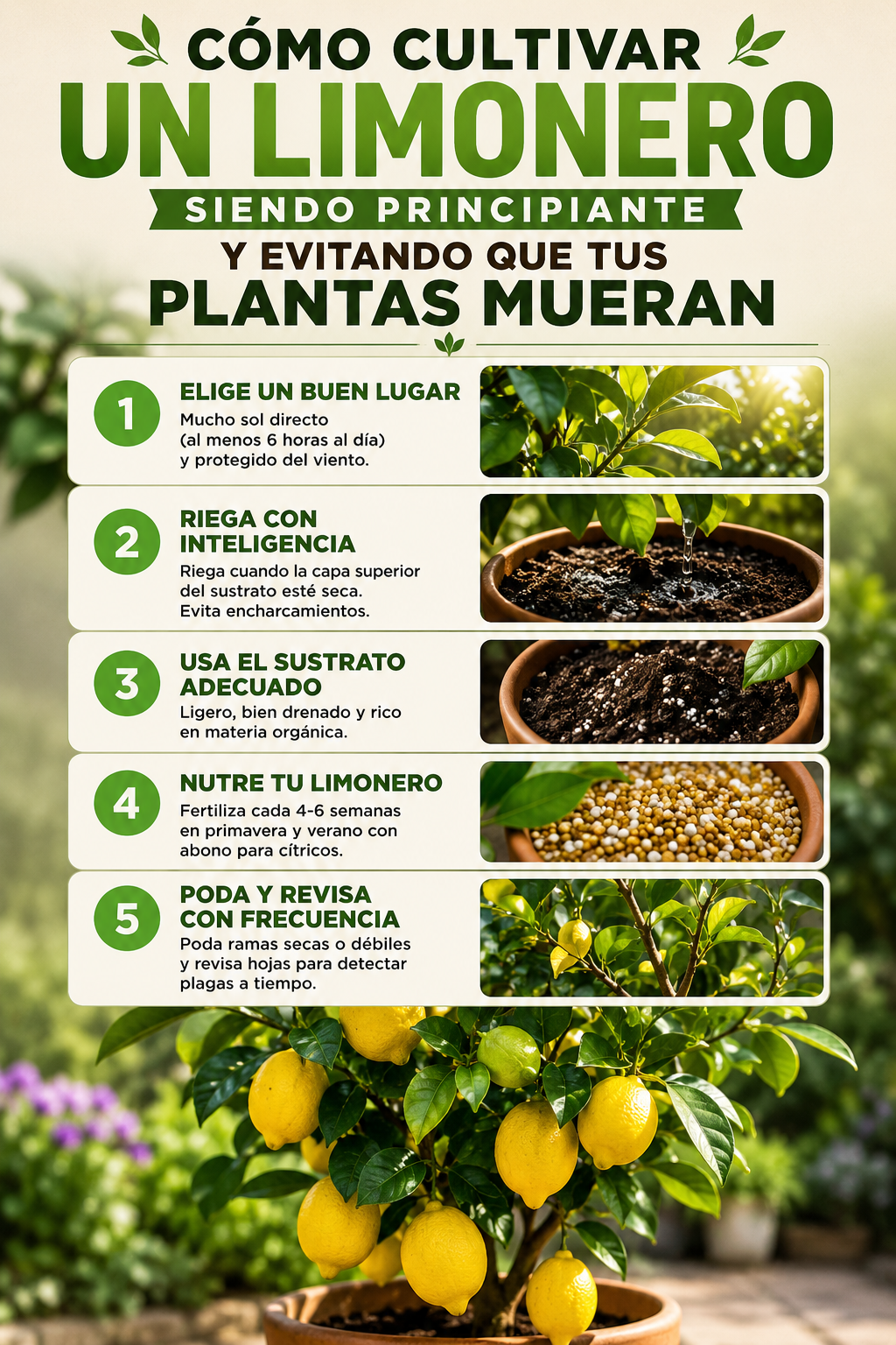 Cómo cultivar un limonero siendo principiante y evitando que tus plantas mueran