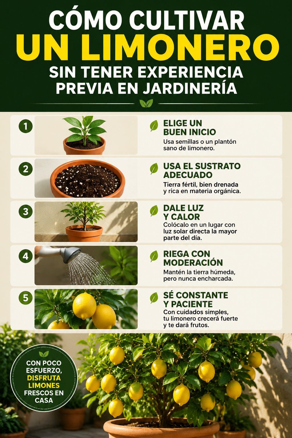 Cómo cultivar un limonero sin tener experiencia previa en jardinería