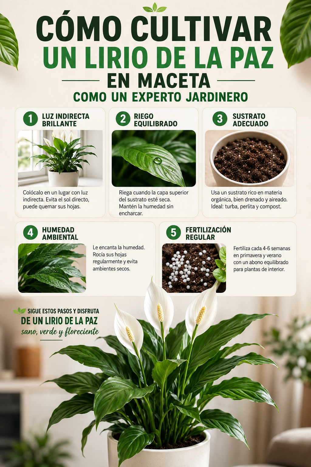 Cómo cultivar un lirio de la paz en maceta como un experto jardinero