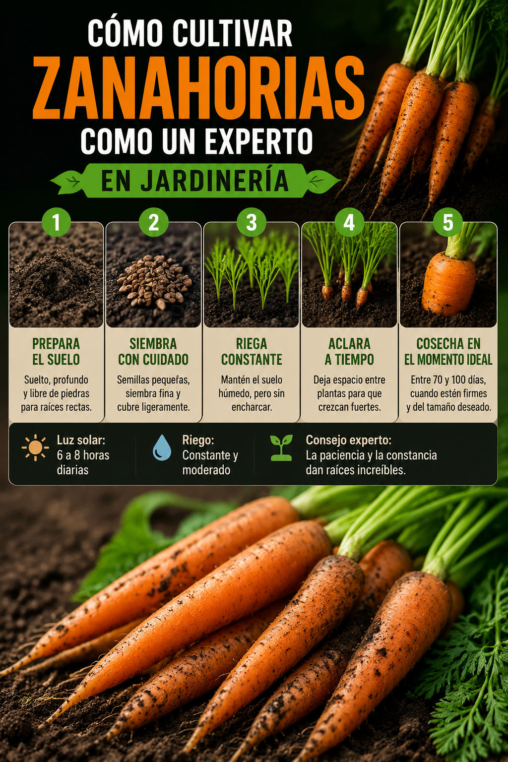 Cómo cultivar zanahorias como un experto en jardinería