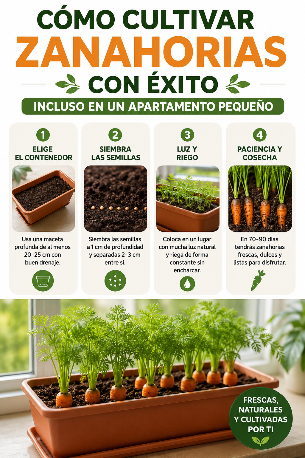 Cómo cultivar zanahorias con éxito incluso en un apartamento pequeño