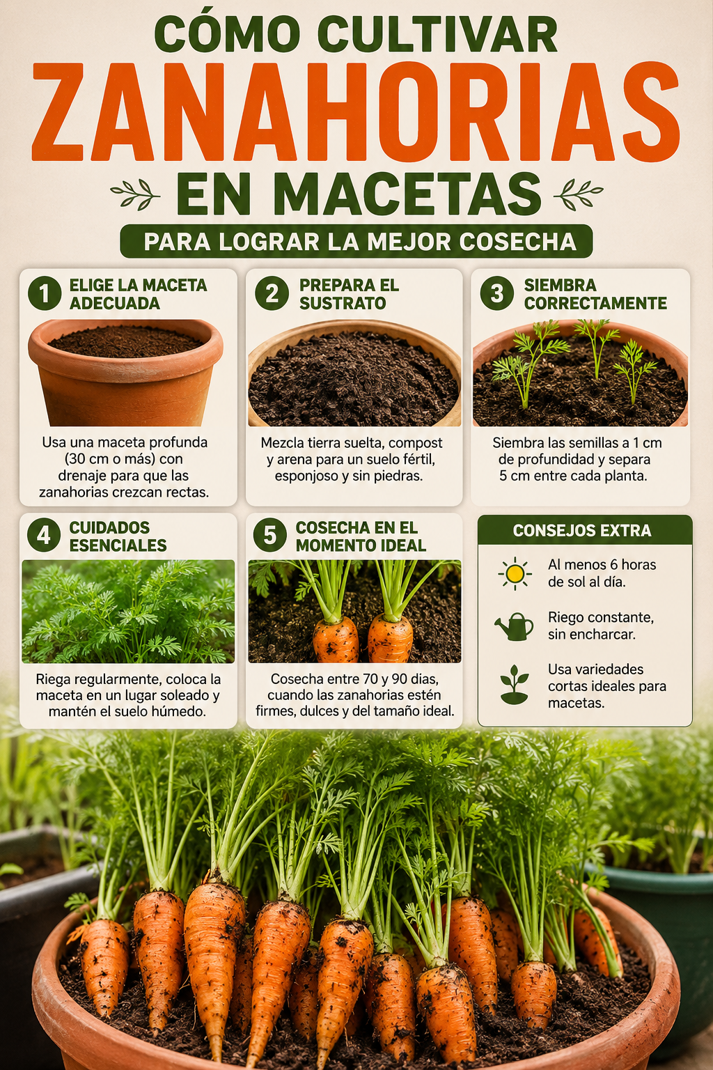 Cómo cultivar zanahorias en macetas para lograr la mejor cosecha