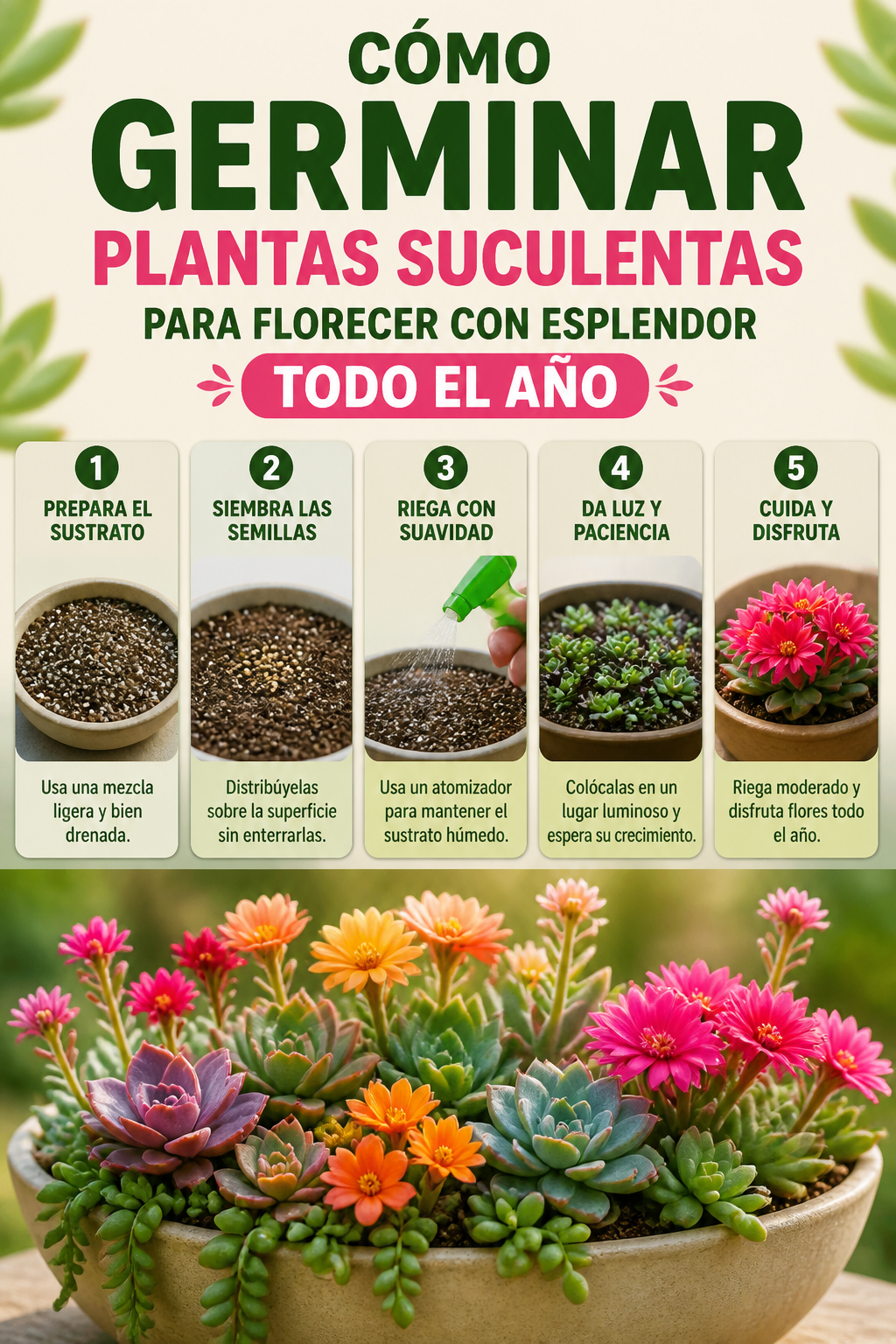 Cómo germinar plantas suculentas para florecer con esplendor todo el año