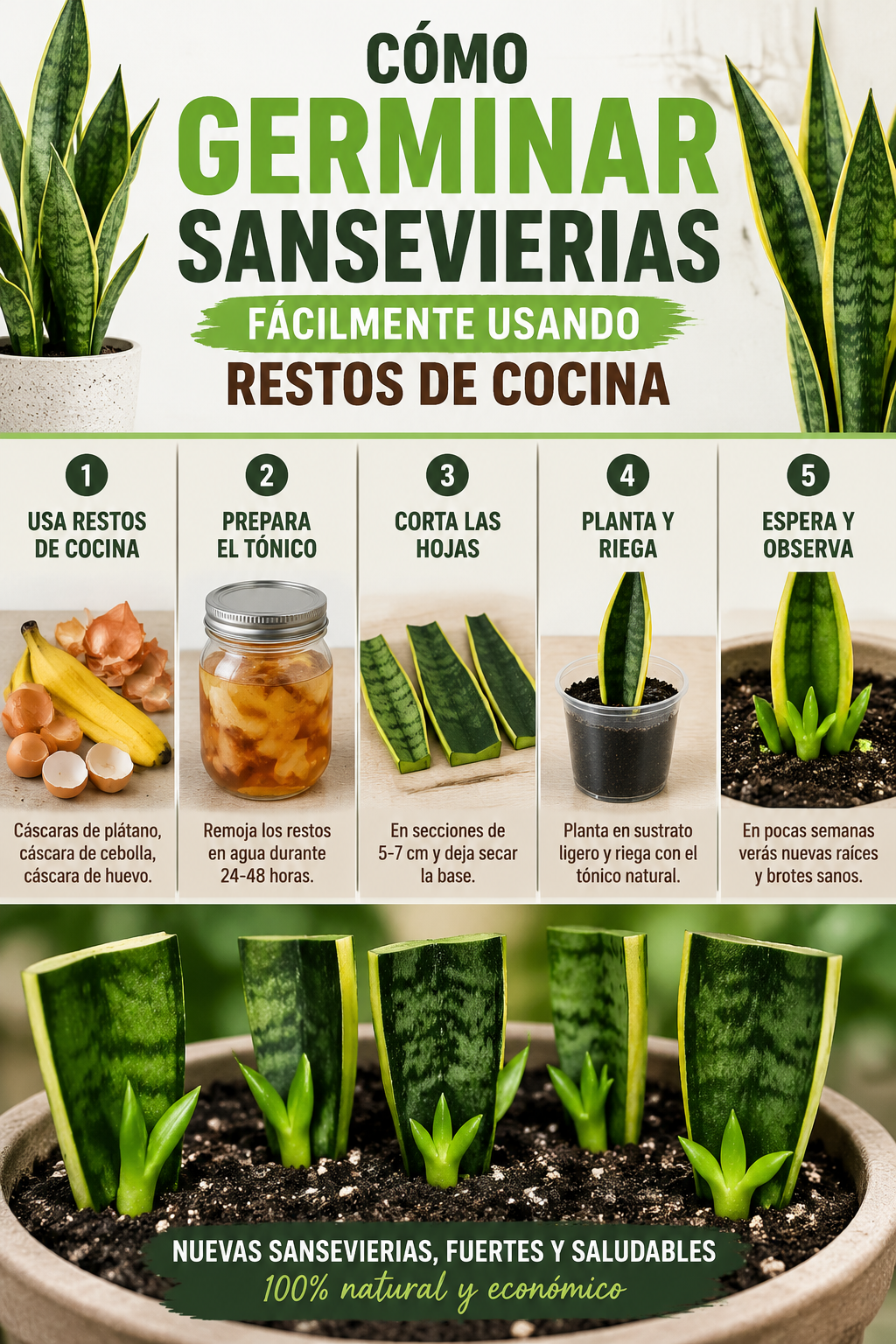 Cómo germinar sansevierias fácilmente usando restos de cocina