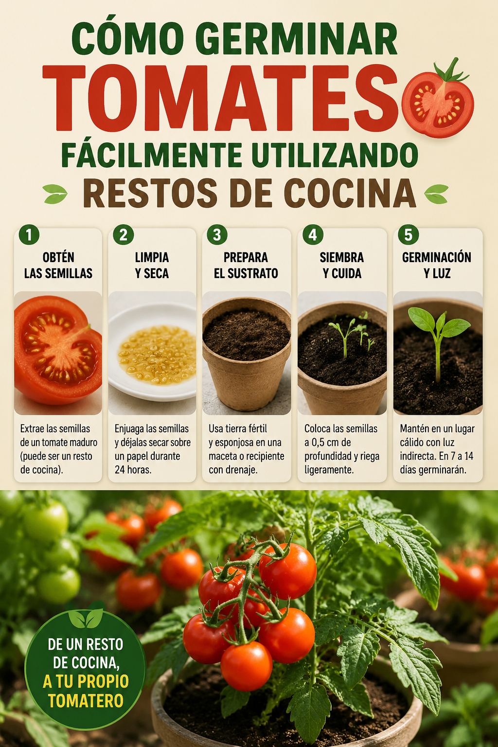 Cómo germinar tomates fácilmente utilizando restos de cocina