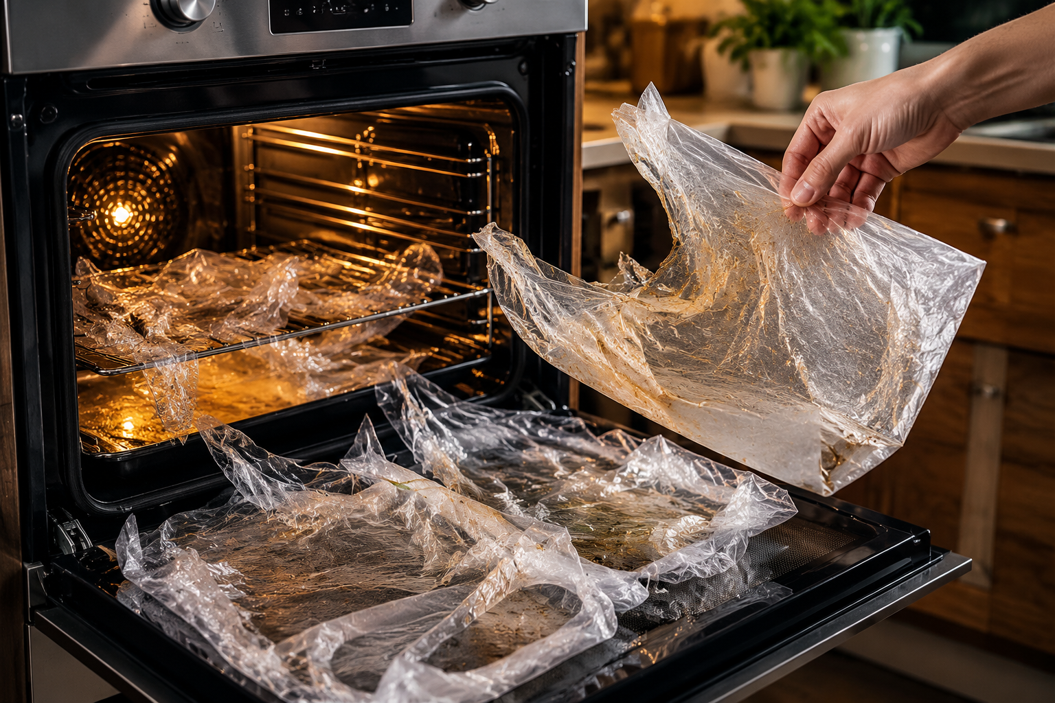 Cómo limpiar el horno usando bolsas de plástico de forma sencilla