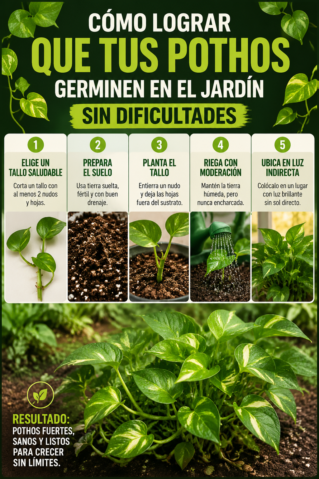 Cómo lograr que tus pothos germinen en el jardín sin dificultades