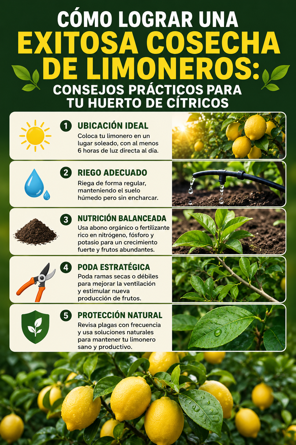 Cómo lograr una exitosa cosecha de limoneros: consejos prácticos para tu huerto de cítricos