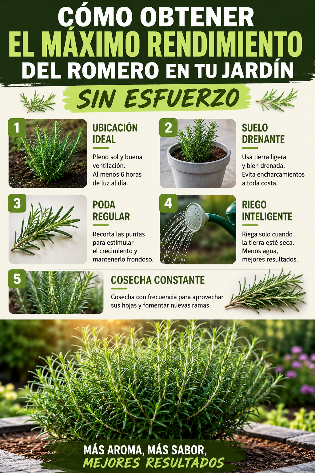 Cómo obtener el máximo rendimiento del romero en tu jardín sin esfuerzo