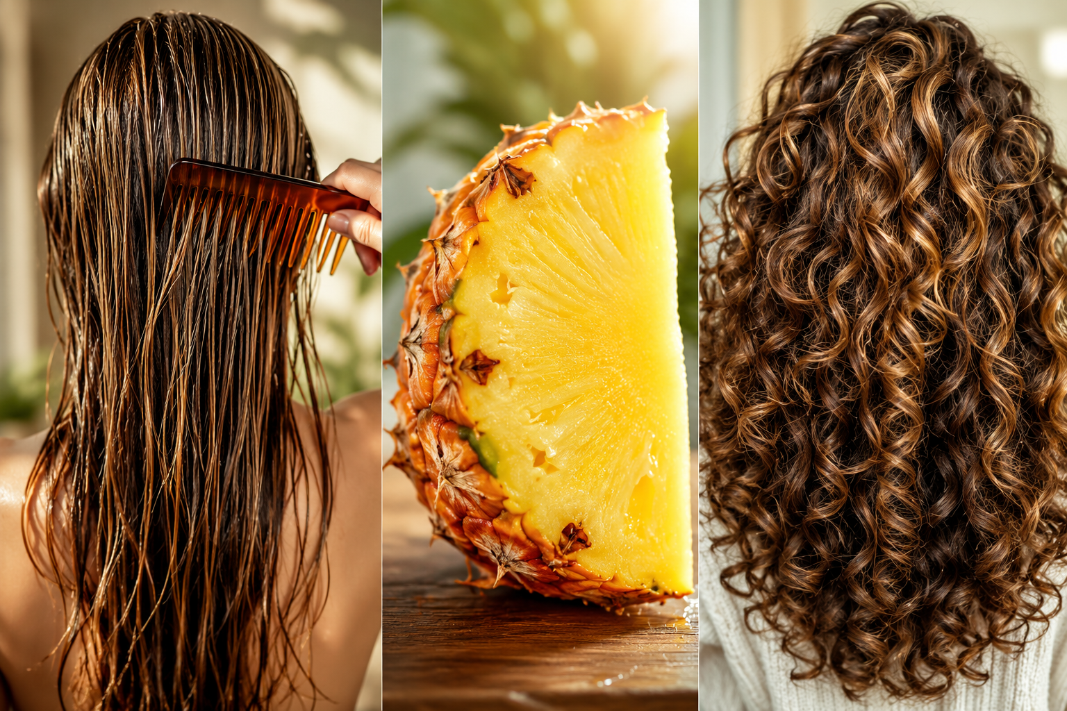Cómo preparar agua de cáscara de piña para rizar el cabello de forma natural