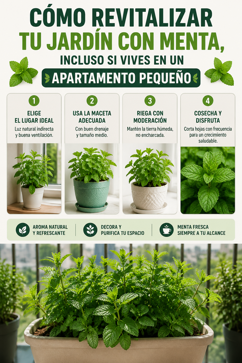 Cómo revitalizar tu jardín con menta, incluso si vives en un apartamento pequeño