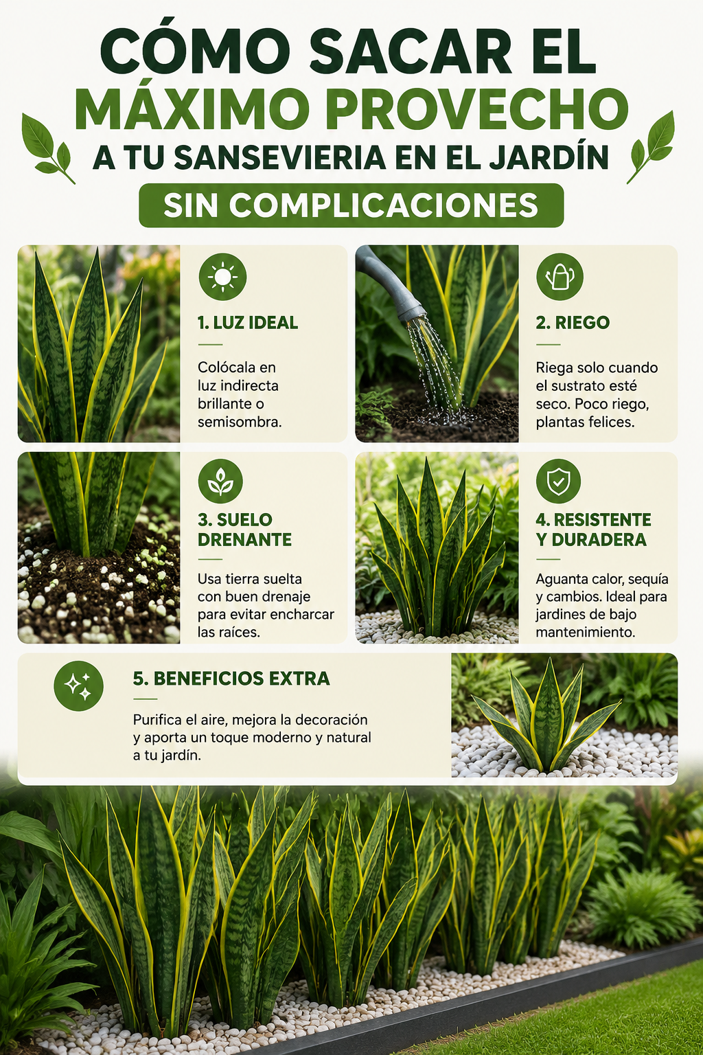 Cómo sacar el máximo provecho a tu sansevieria en el jardín sin complicaciones