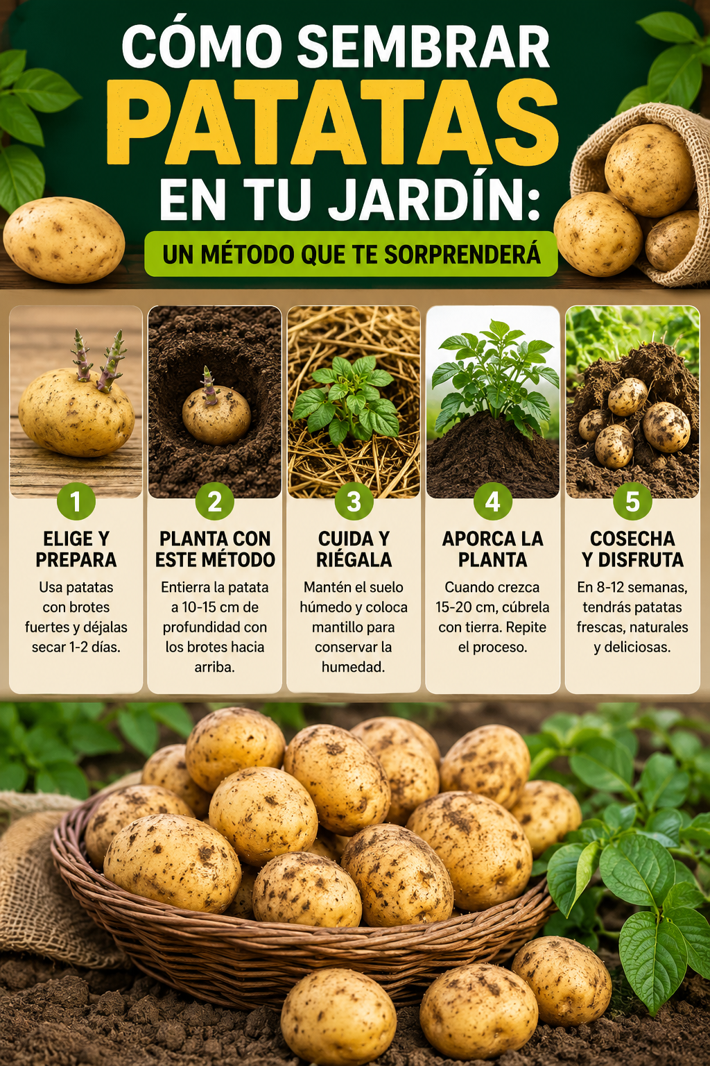 Cómo sembrar patatas en tu jardín: un método que te sorprenderá