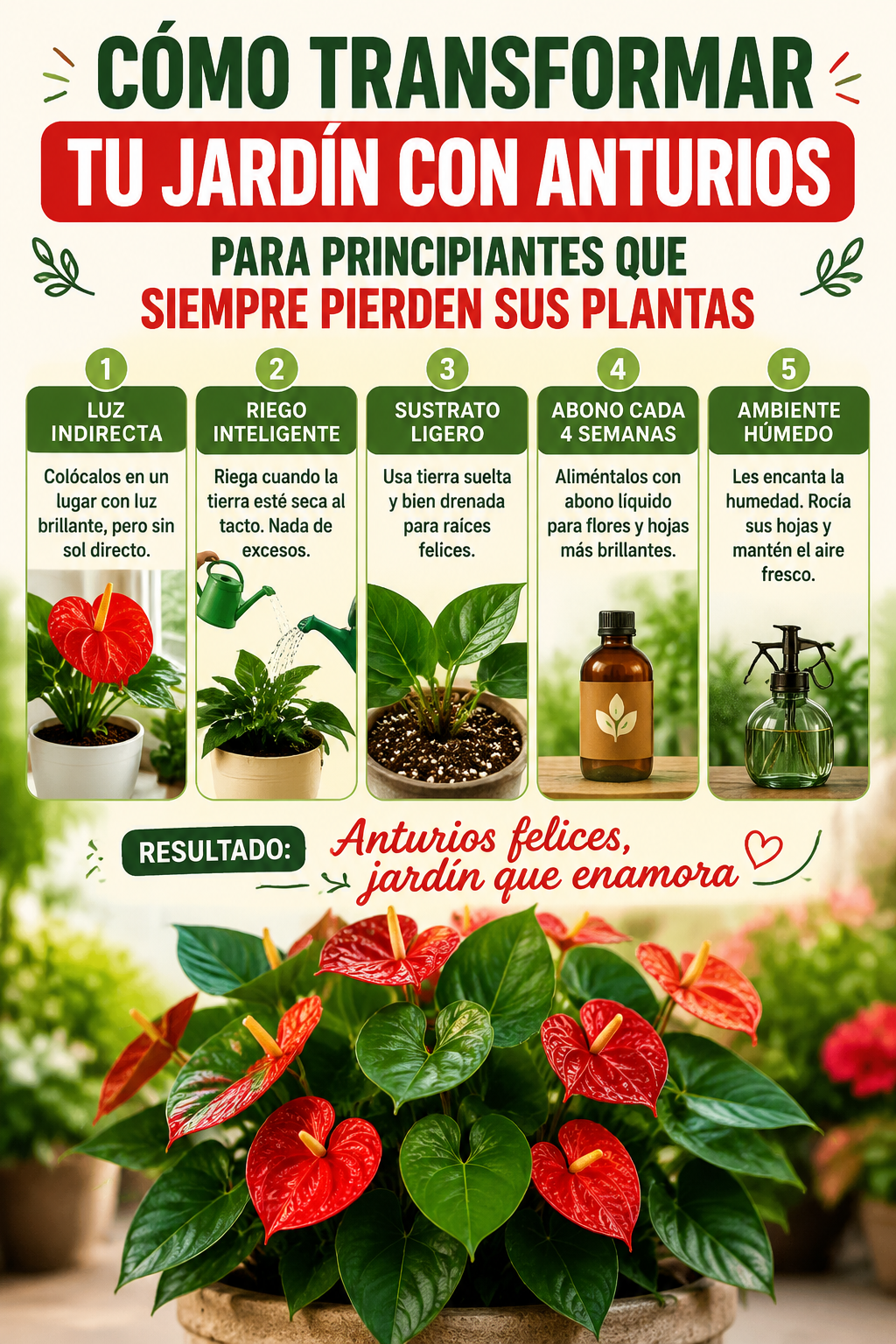 Cómo transformar tu jardín con anturios para principiantes que siempre pierden sus plantas