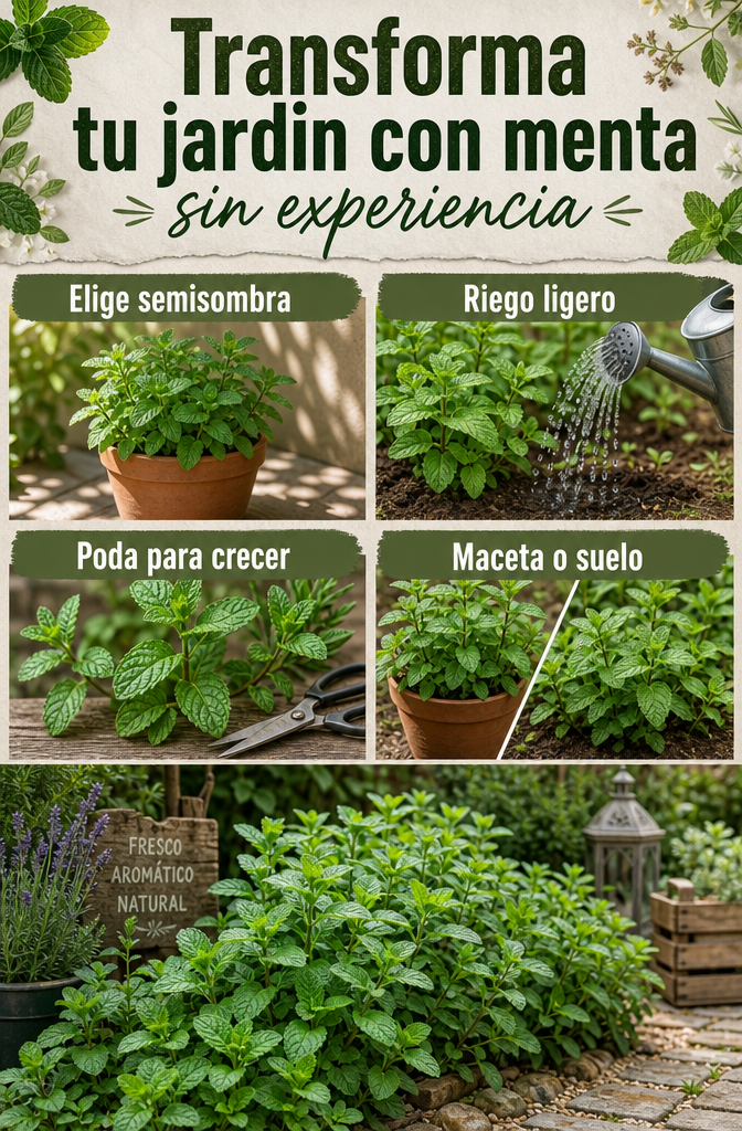 Cómo transformar tu jardín con menta sin necesidad de experiencia previa en jardinería