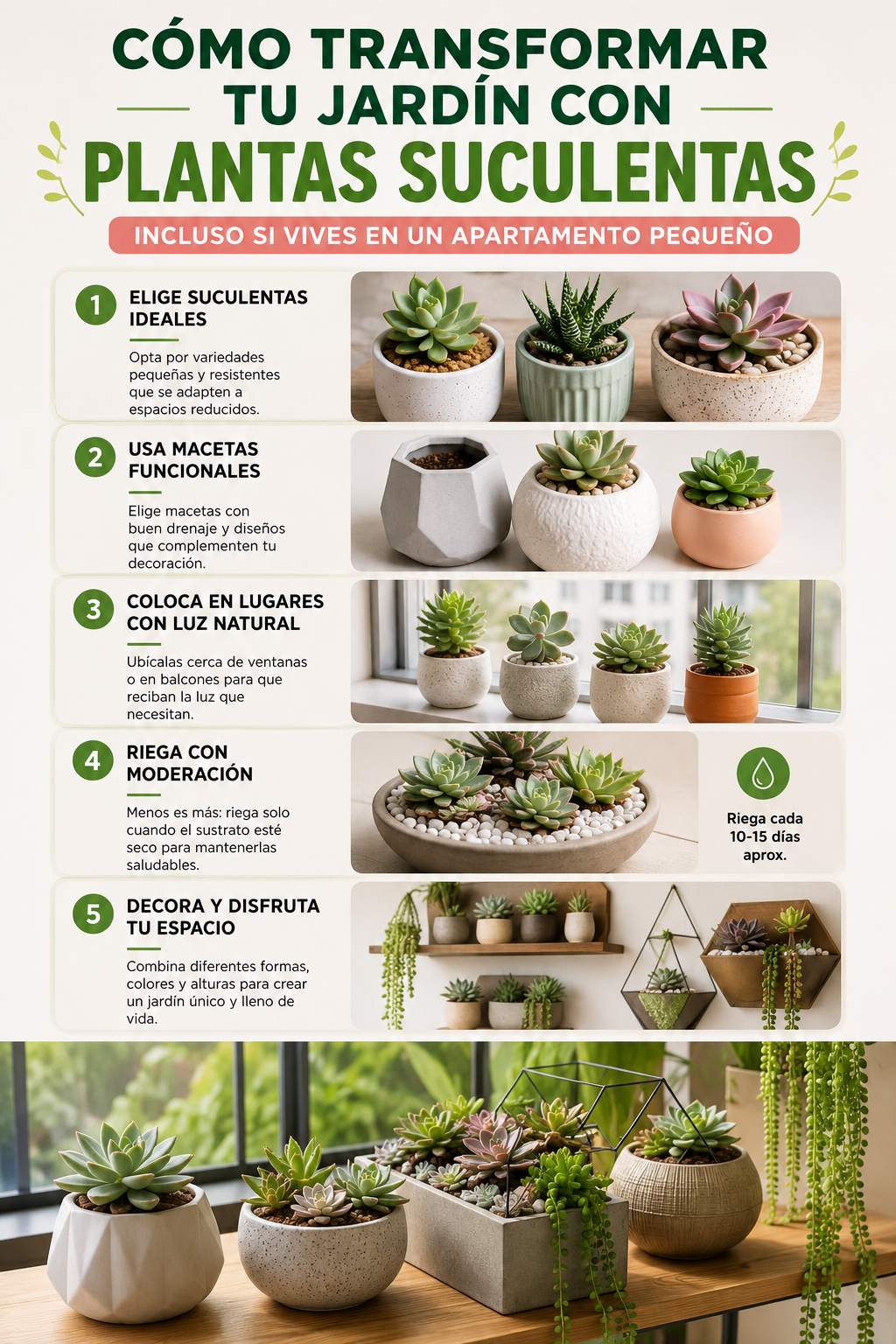 Cómo transformar tu jardín con plantas suculentas, incluso si vives en un apartamento pequeño