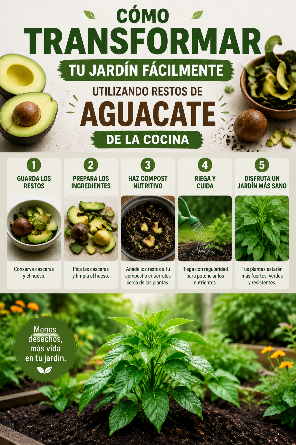 Cómo transformar tu jardín fácilmente utilizando restos de aguacate de la cocina