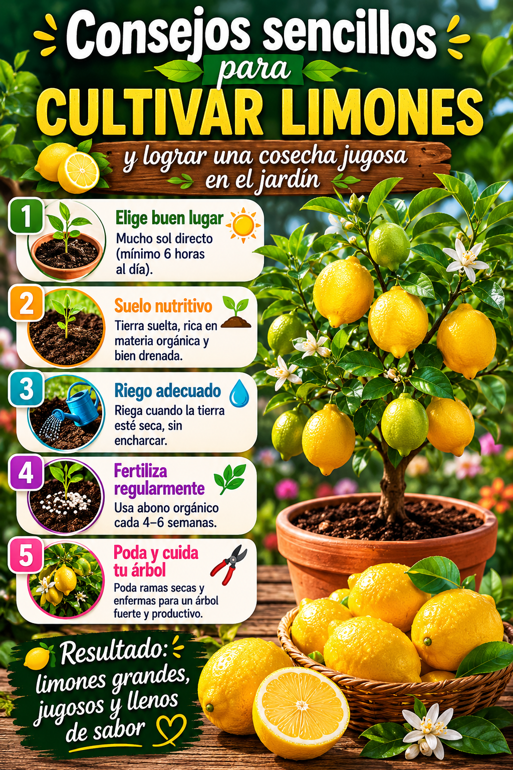 Consejos sencillos para cultivar limones y lograr una cosecha jugosa en el jardín