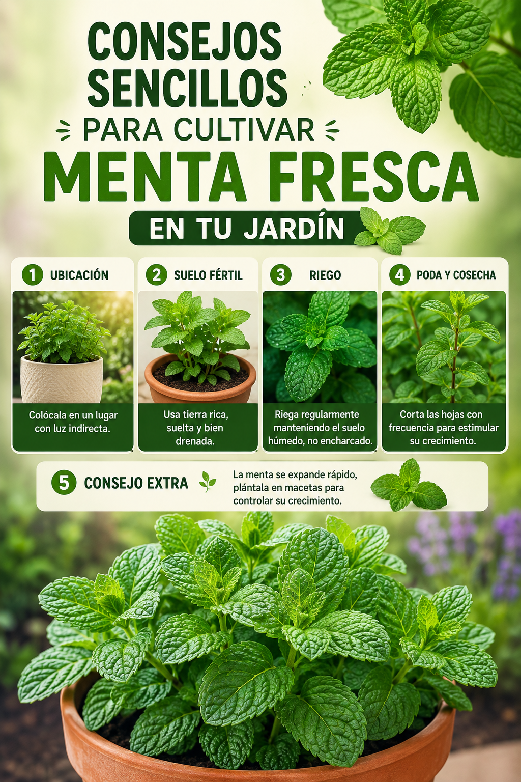 Consejos sencillos para cultivar menta fresca en tu jardín