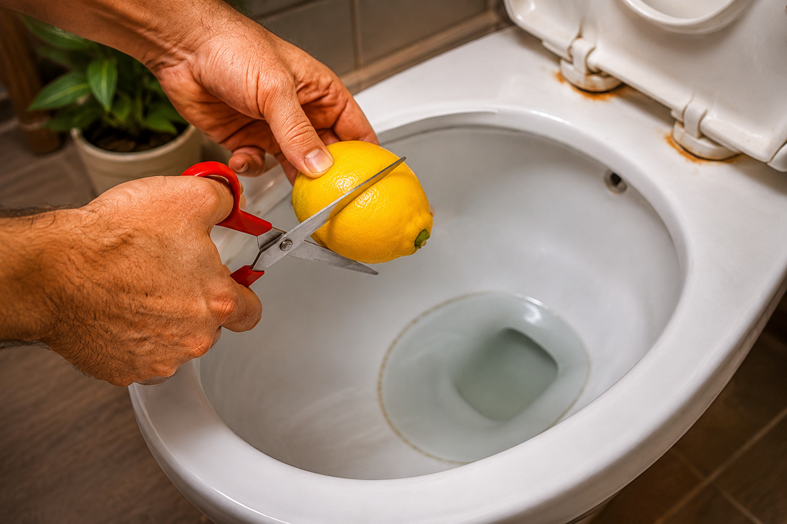 Corta un limón y elimina los malos olores y residuos del inodoro