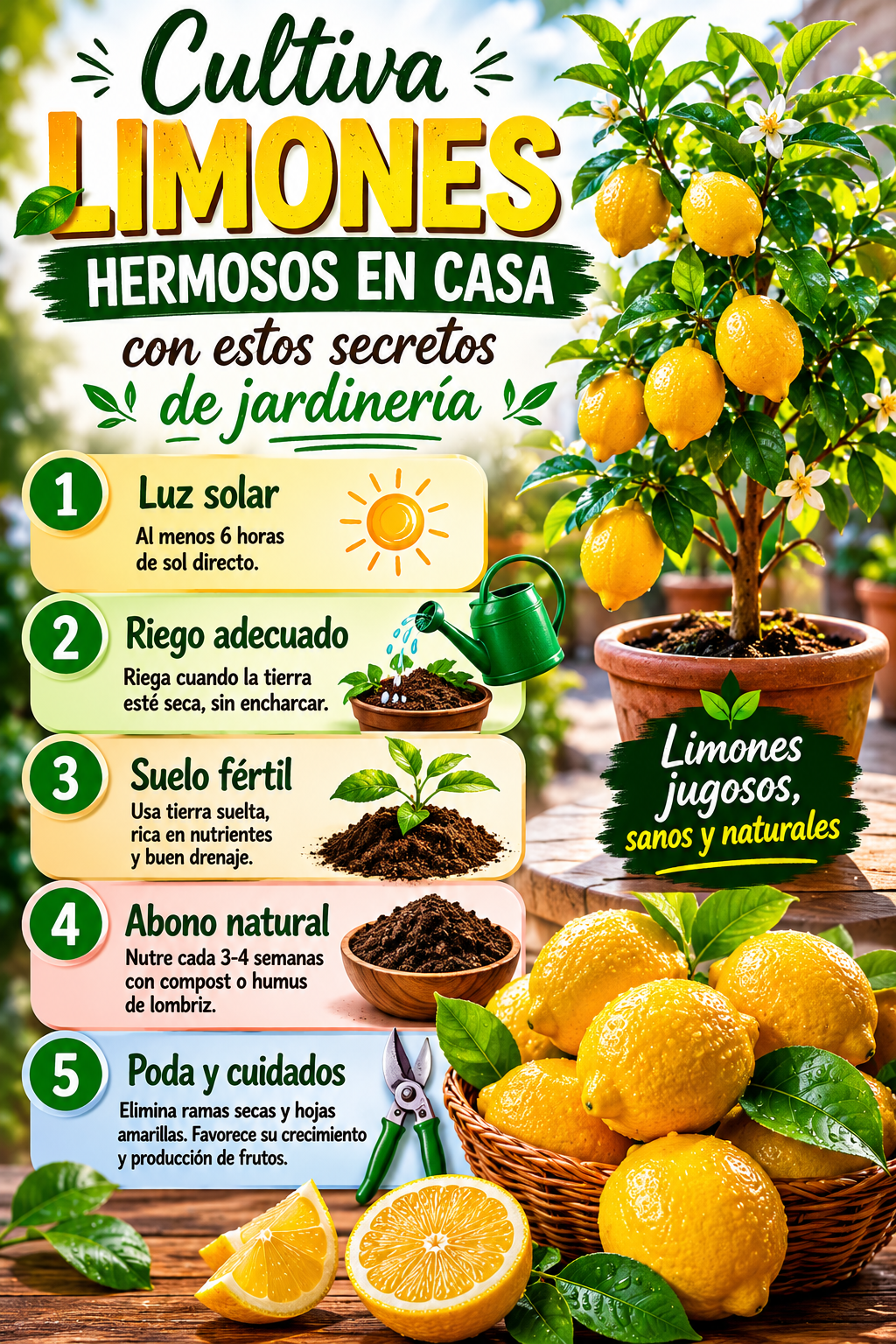 Cultiva limones hermosos en casa con estos secretos de jardinería