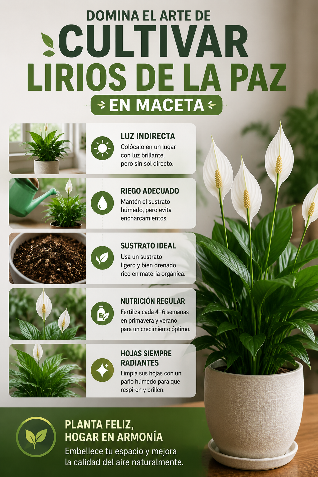 Domina el arte de cultivar lirios de la paz en maceta
