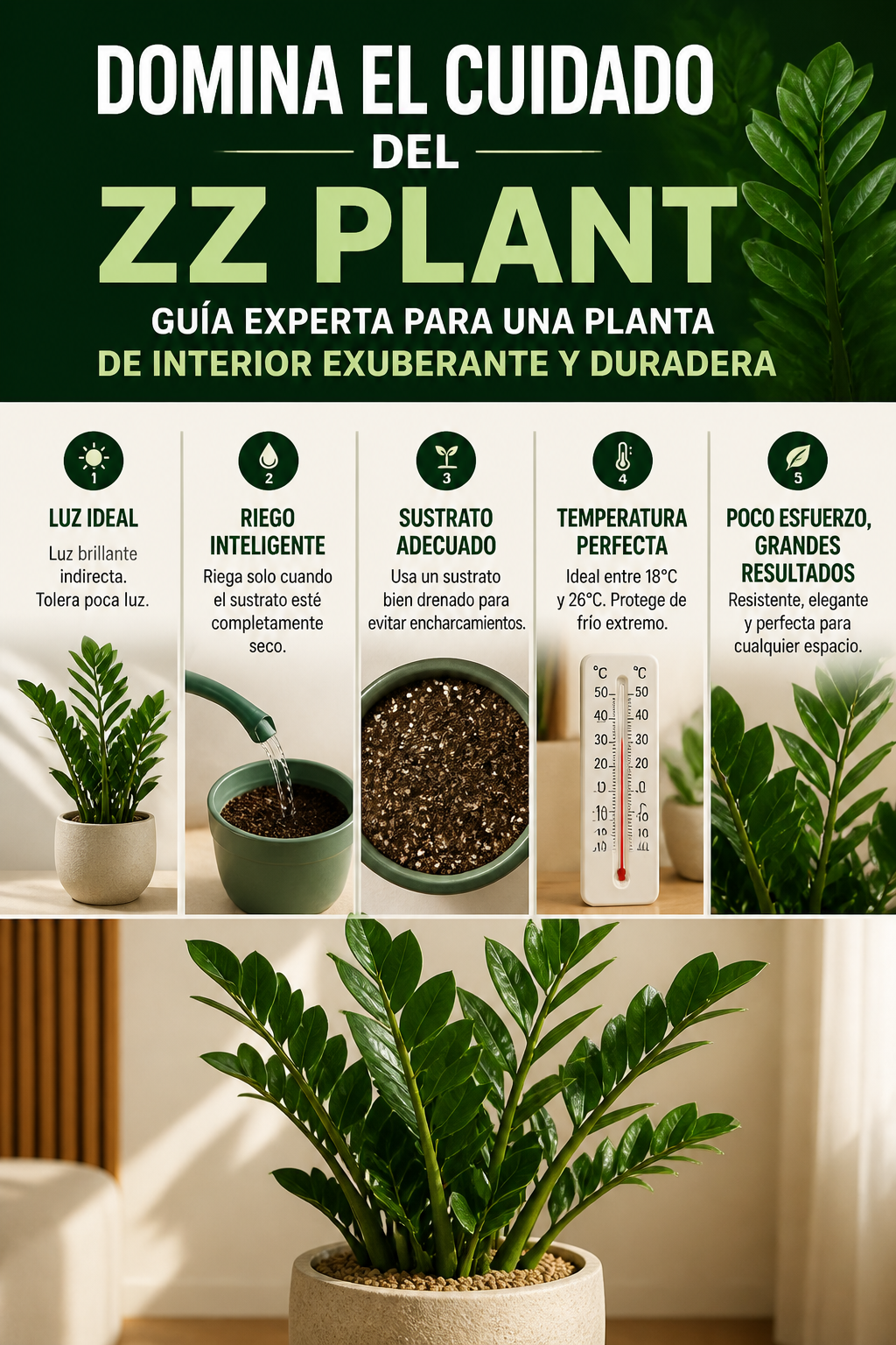 Domina el cuidado del ZZ plant: guía experta para una planta de interior exuberante y duradera