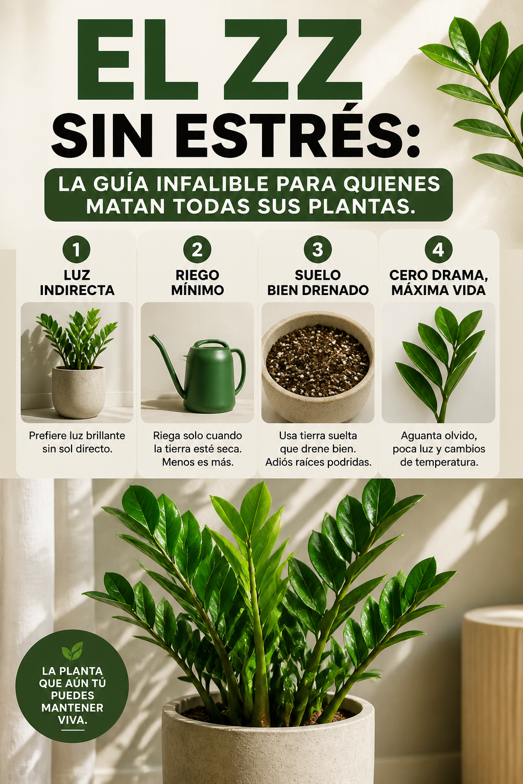 El ZZ sin estrés: la guía infalible para quienes matan todas sus plantas