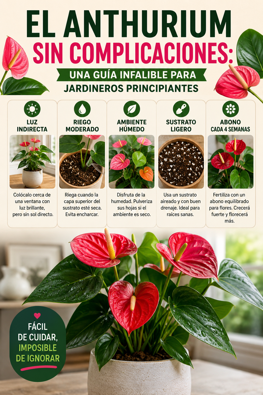 El anthurium sin complicaciones: una guía infalible para jardineros principiantes