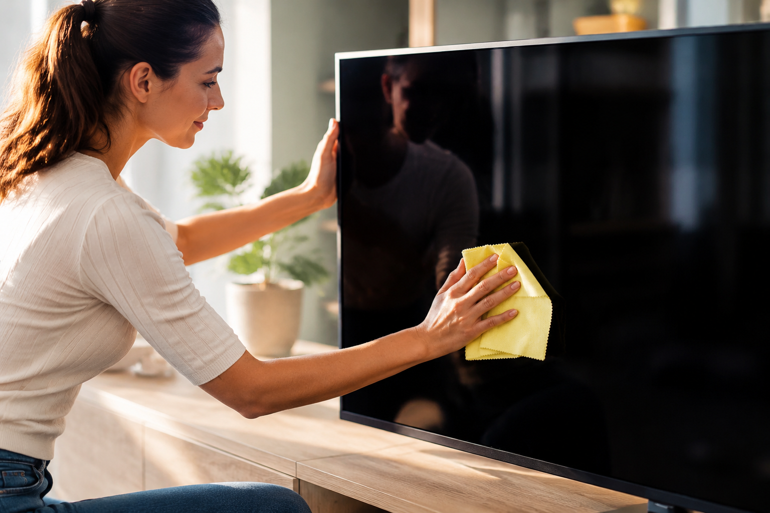 El mejor truco casero para limpiar la pantalla de TV, ordenador o móvil sin rayarlos