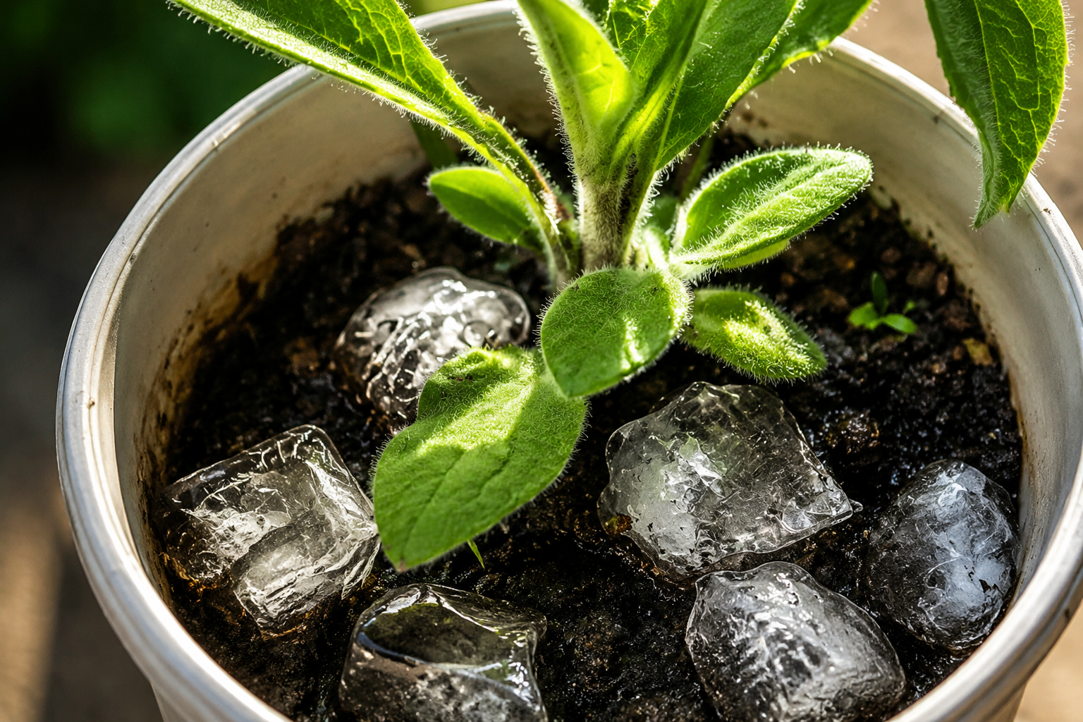 El truco de los cubitos de hielo que ayuda a cuidar tus plantas de interior