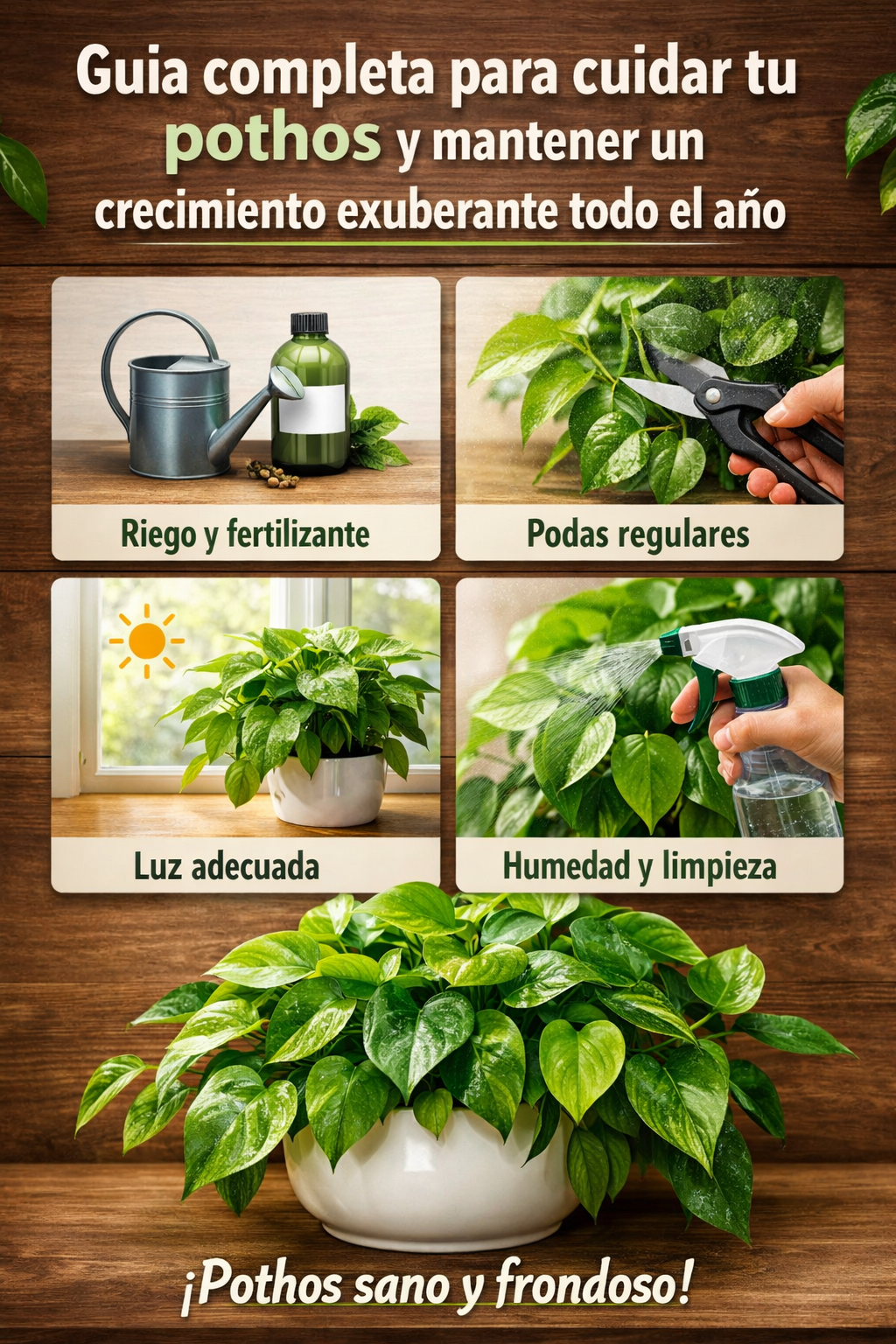 Guía completa para cuidar tu pothos y mantener un crecimiento exuberante todo el año