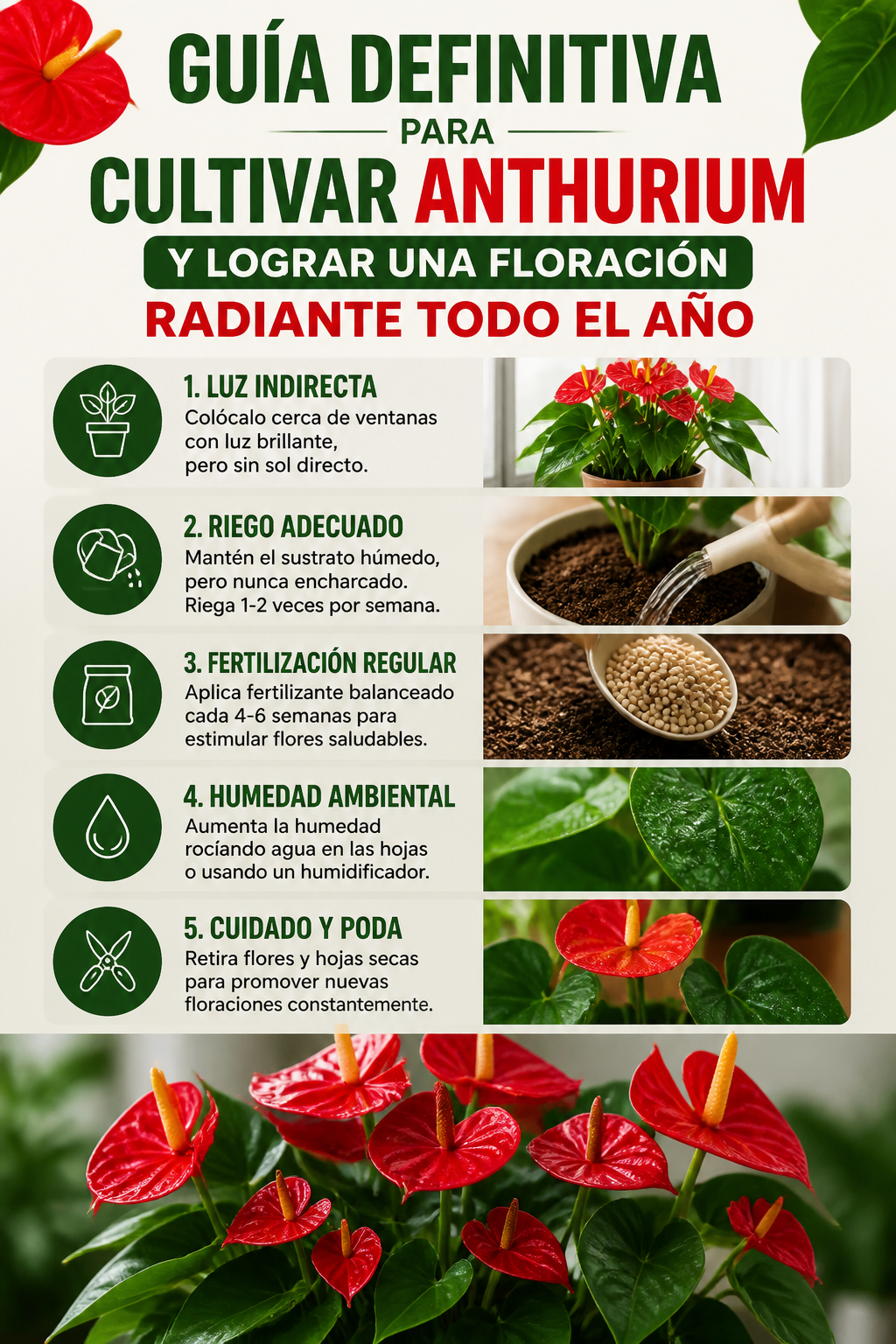 Guía definitiva para cultivar anthurium y lograr una floración radiante todo el año