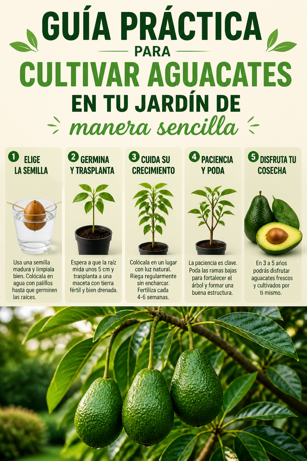 Guía práctica para cultivar aguacates en tu jardín de manera sencilla