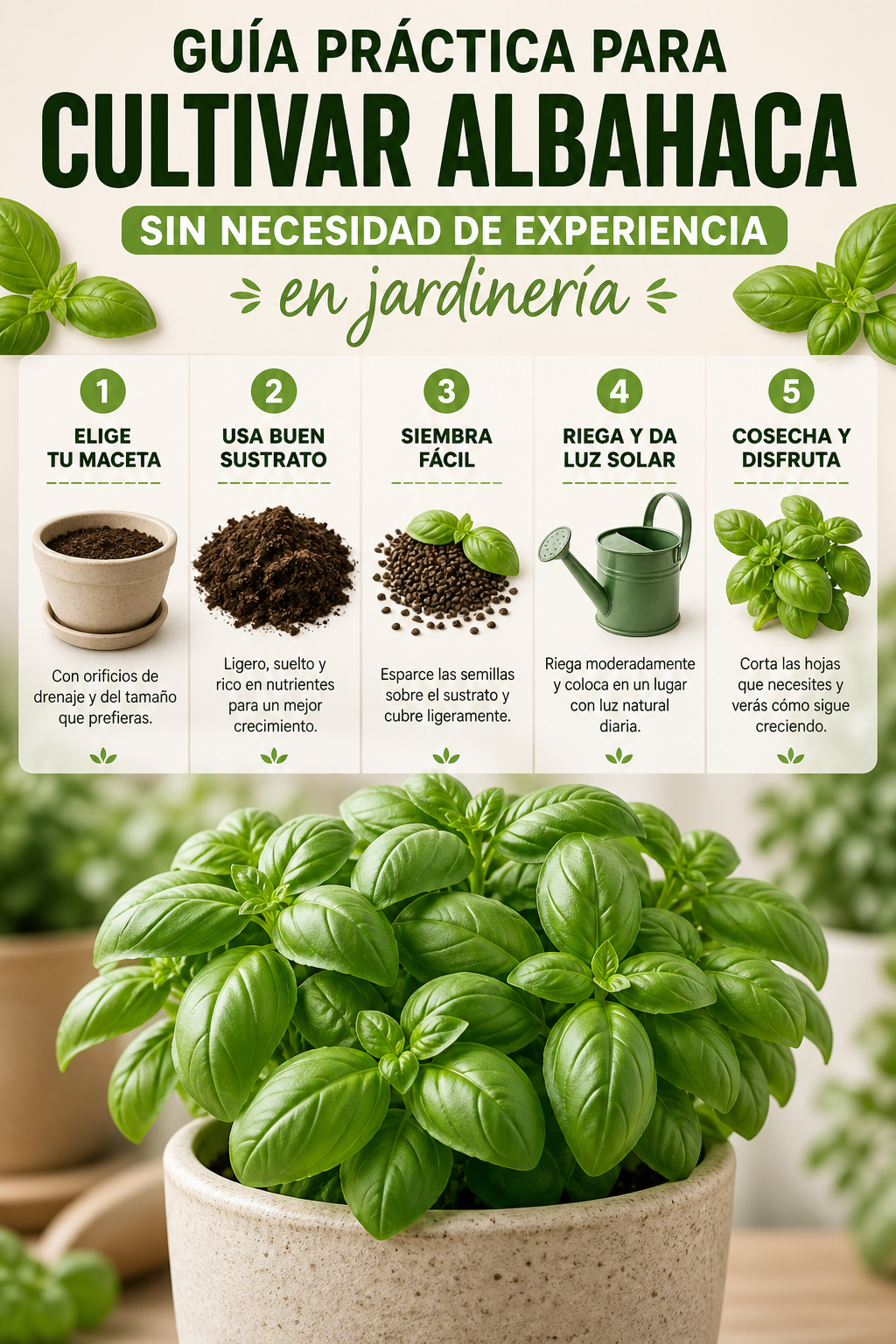 Guía práctica para cultivar albahaca sin necesidad de experiencia en jardinería