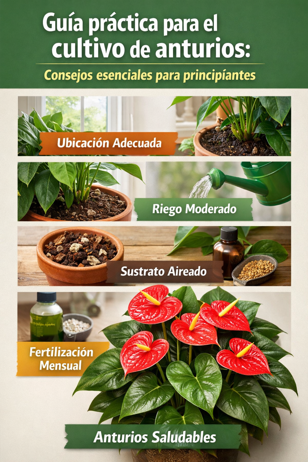 Guía práctica para el cultivo de anturios: consejos esenciales para principiantes