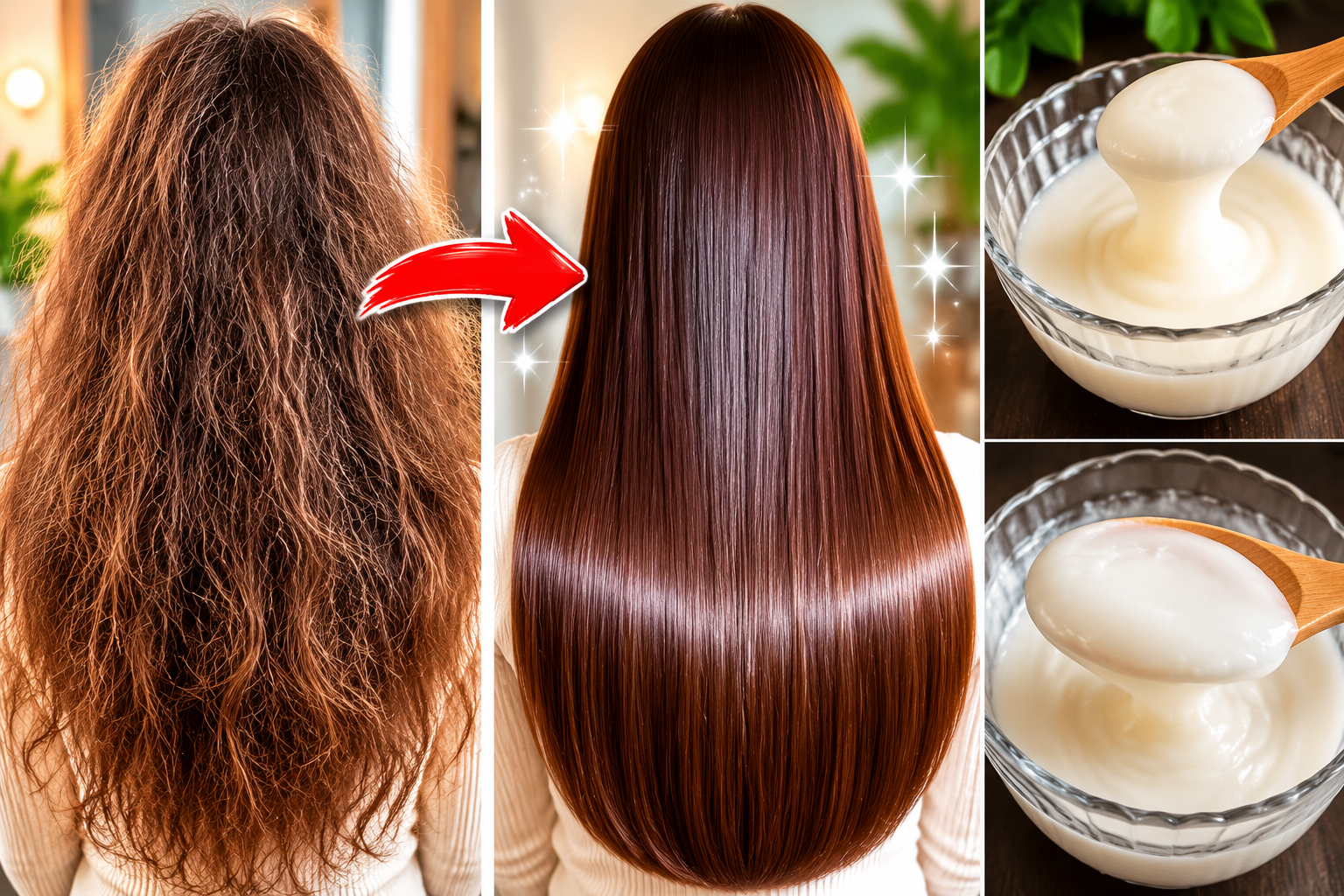 Mascarilla casera para cabello seco con puntas partidas
