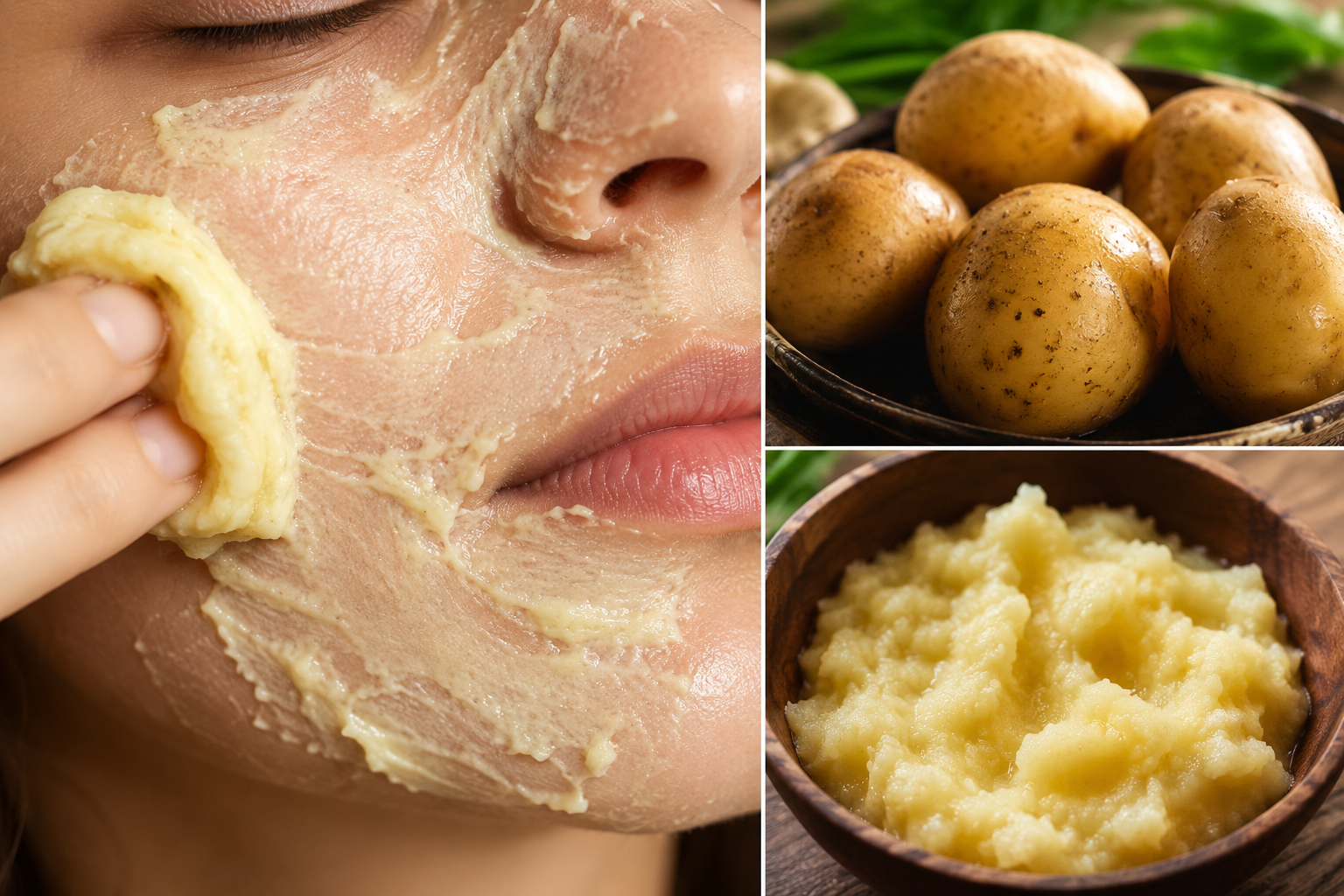 Mascarilla con cáscara de patata para eliminar manchas y lograr una piel suave