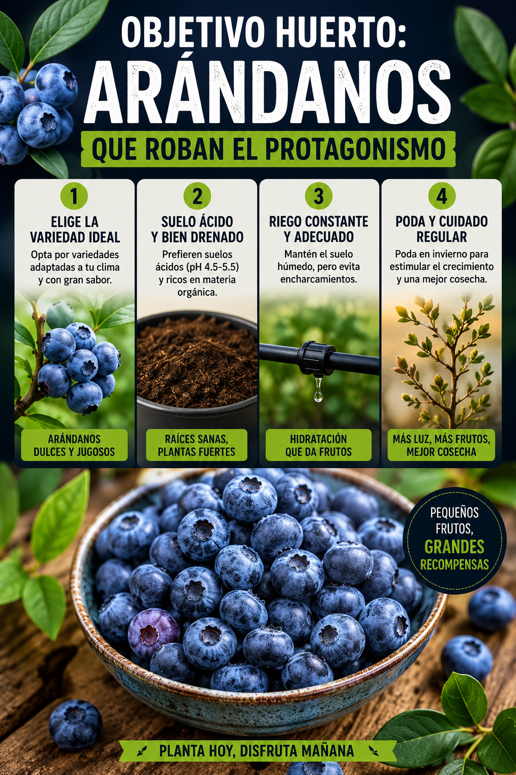 Objetivo huerto: arándanos que roban el protagonismo